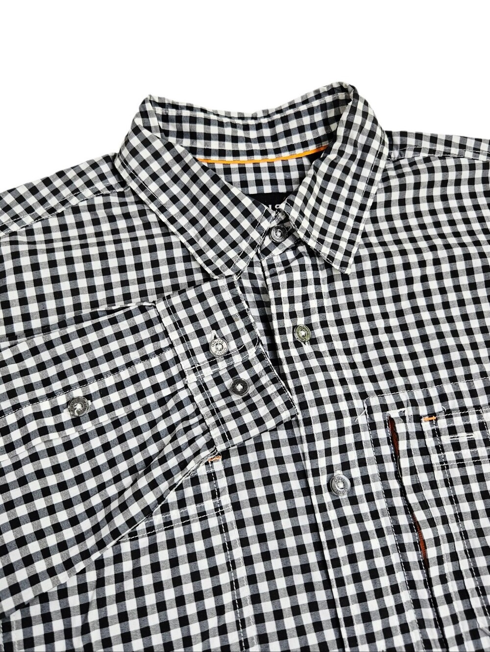 Orvis Mens Shirt Long Sleeve Button Up Active Pockets Stretch Outdoor M Black